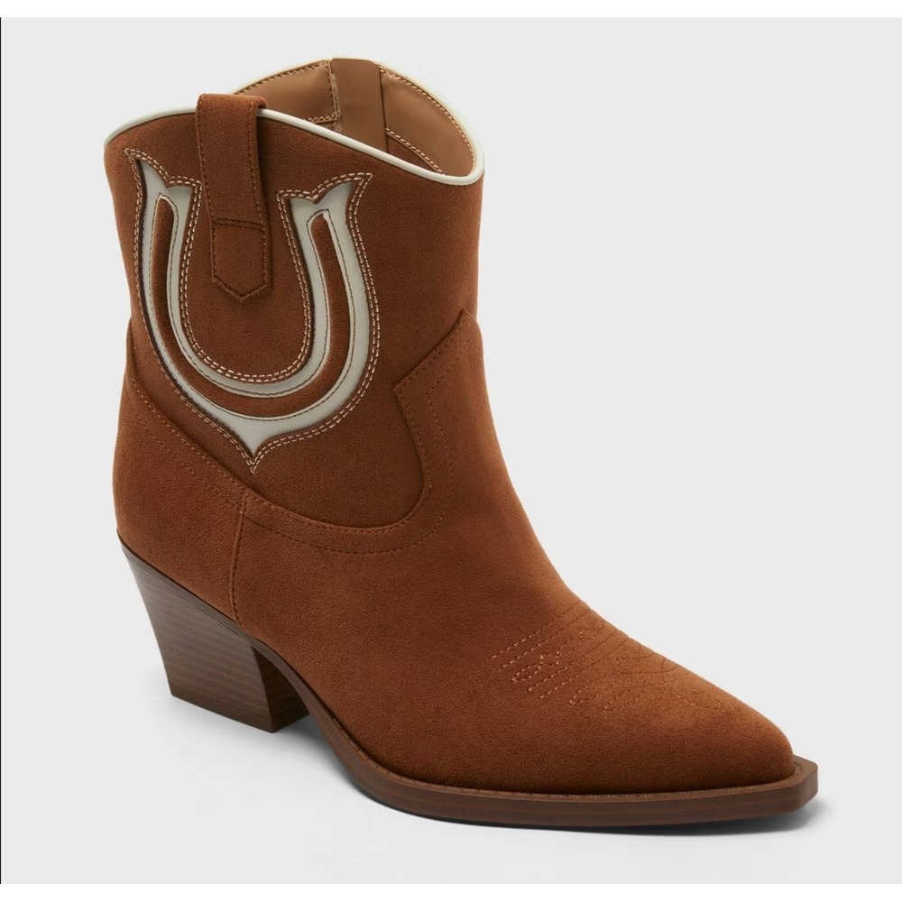 Cognac Western Cowboy Boots Universal Thread Frannie Pointed Toe Size 12